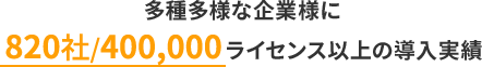 金融機関を中心に770社/310,000ライセンス以上の導入実績